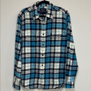 American Eagle Outfitters Blue and White Checkered Shirt